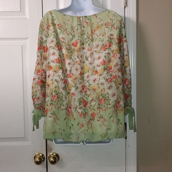 Roz & Ali floral print spring summer fall  casual blouse  Sz 2X - Picture 4 of 4